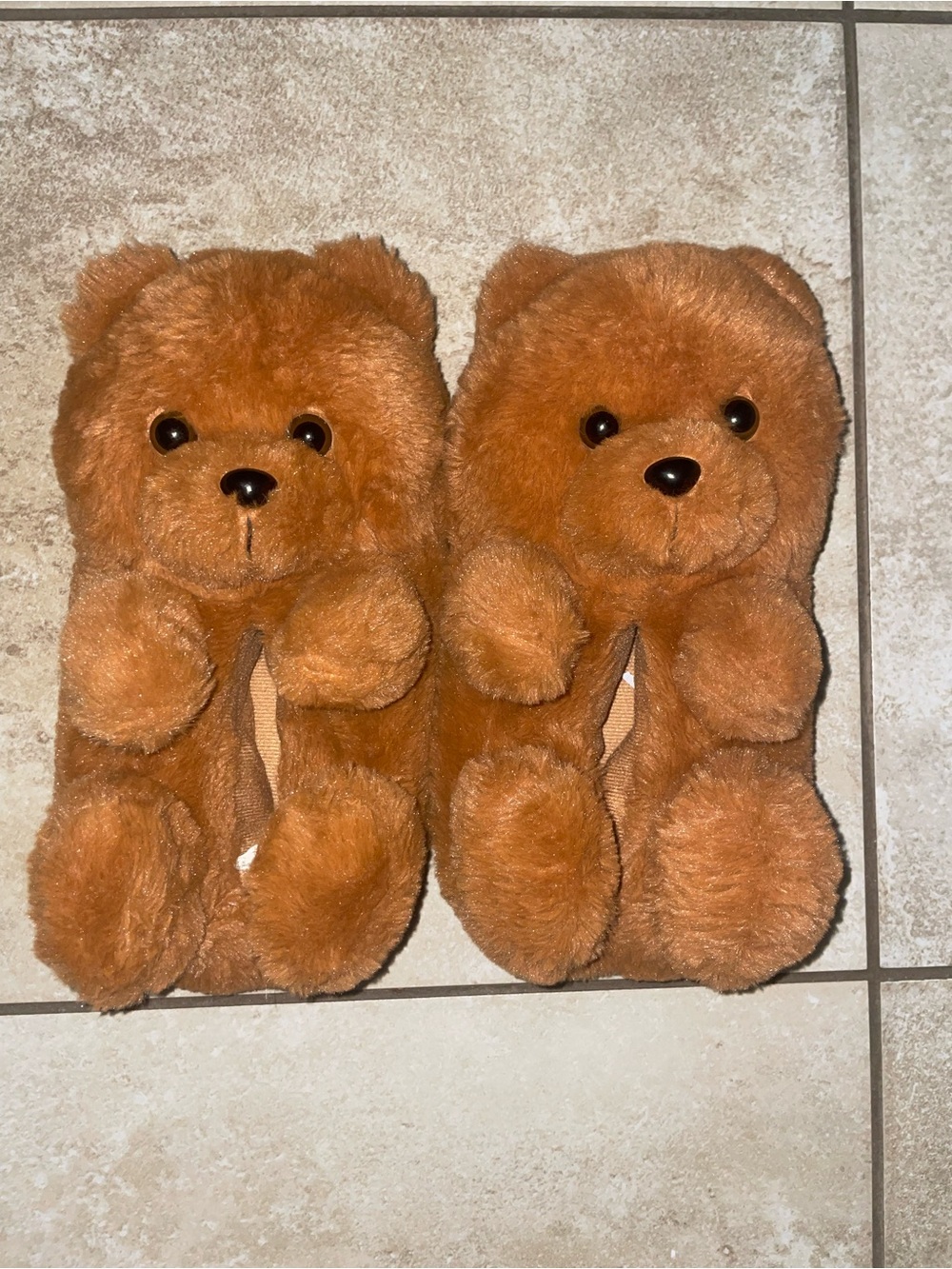Plush Brown Bear Women’s Slippers - Cozy Indoor Slip-Ons